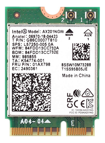  Intel Ax201ngv Adaptador De Red Inalámbrico Tarjeta Wifi 6