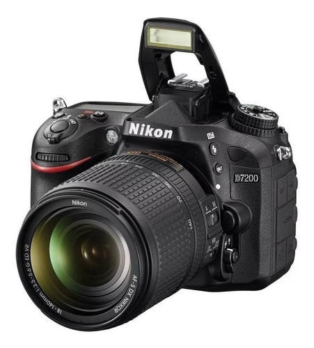 Nikon Kit D7200 + lente 18-140mm VR DSLR color negro