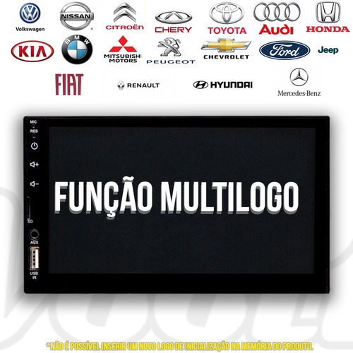 Imagem 4 de 7 de Central Multimídia Universal Mp5 2 Din Câmera Ré Espelham.