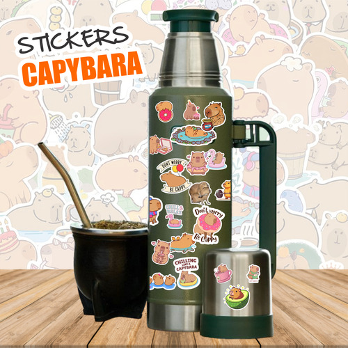 Imprimible Stickers Capybara Carpinchos Pack Para Imprimir