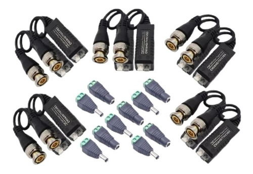 Kit Video Balun + Conectores Plug Dc Camaras Seguridad Dvr