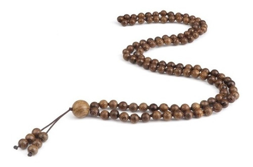 Collar Japa Mala Budista 108 Cuentas Madera Reiki Pulsera V1