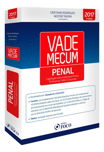 Vade Mecum Penal: Legislação Selecionada Para Prática Profissional, Oab E Concursos, De Nestor Távora. Editora Foco Juridico, Capa Dura Em Português