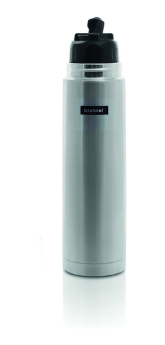 Termo Acero Inoxidable Broksol 1 Litro Tapon Cebador Mate Color Plateado
