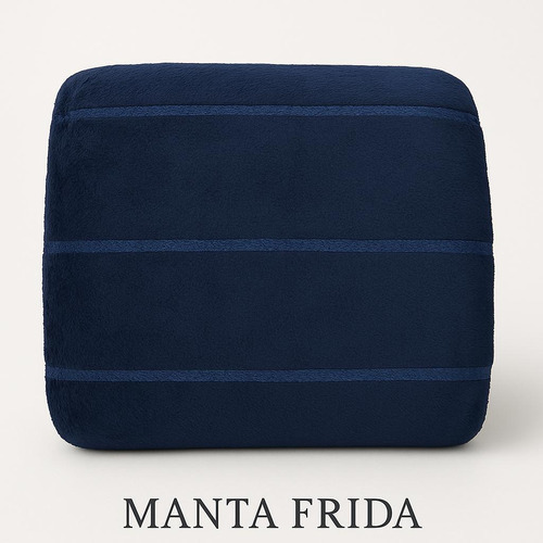 Manta Frida Flannel Camaro 2 1/2 Plazas Invierno Con Tramado Azul