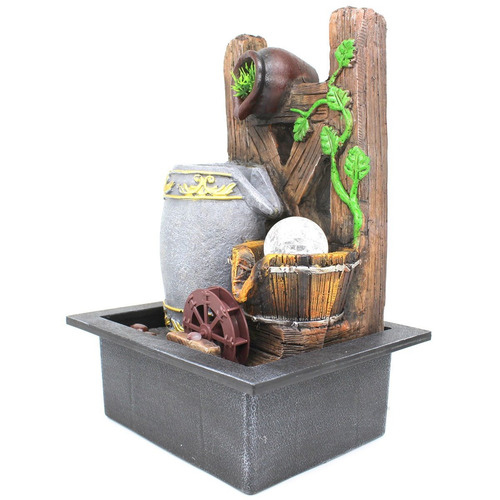 Fonte Agua Decorativa Cascata Artificial Relaxante Iluminada Cor Multicor 127/220V