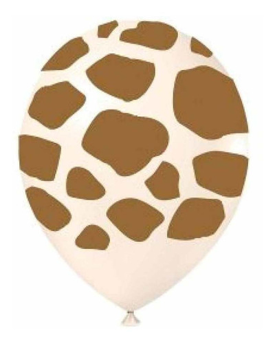 Balão 9 Polegadas Estampado Zoo Animais Balões Joy 25und Cor Bege