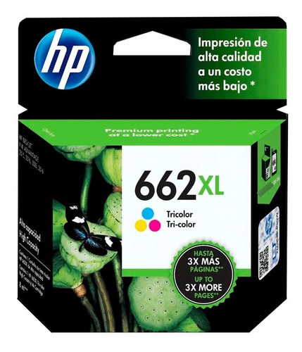 Tinta Hp 662xl Tricolor Alta Capacidad Cz106al 300 Pag.