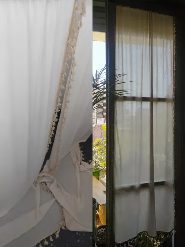 Cortina Para Puertas Y Ventanas A Medida Visillo Con Frunce - $ 7.500