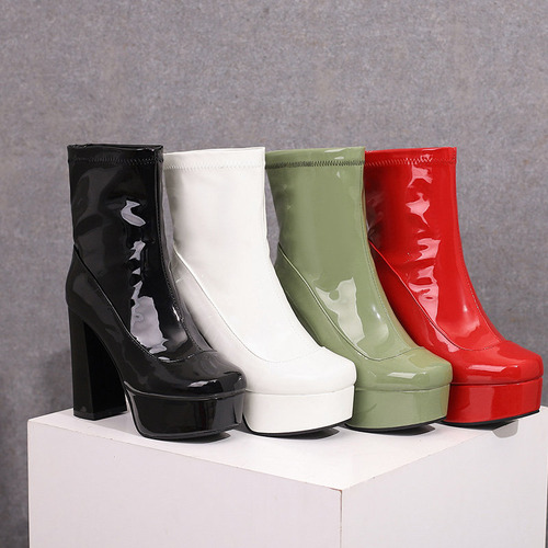 Botas De Tornozelo Femininas Reacca Com Biqueira De Couro En