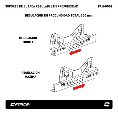Imagen 4 de 7 de Soportes Butaca Competicion Collino Regulables Profundidad