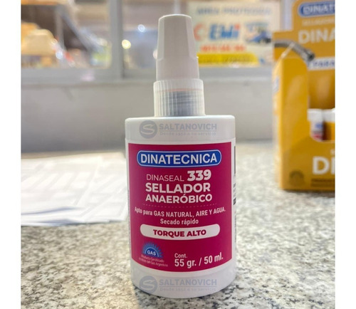 Imagen 3 de 3 de Sellador De Roscas Aprobado Para Gas Dinatecnica 55grs