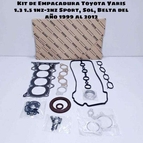 Kit De Empacadura Toyota Yaris 1.3  1.5 1nz-2nz Sport Sol 