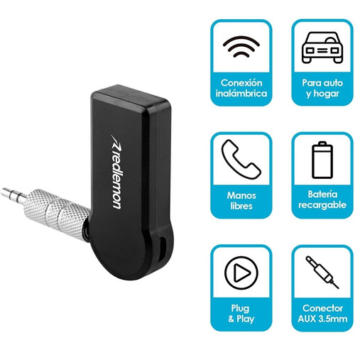 Redlemon Receptor Bluetooth De Audio Auto Estéreo Bocinas