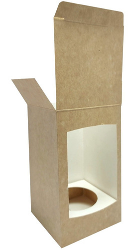 Caja P/ Vaso Vas4 Con Ventana Y Soporte X 10u Blanco Madera
