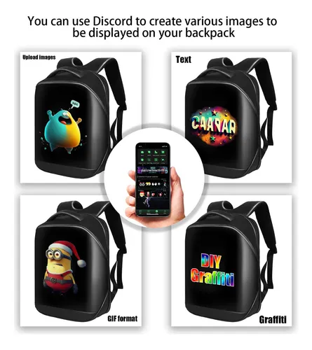 Mochila Led Programable Para Laptop, Viaje Y Publicidad