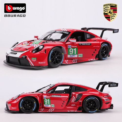 Vehículo De Carreras Burago 1/24 Porsche 911 Rsr Lm 2020 Fun