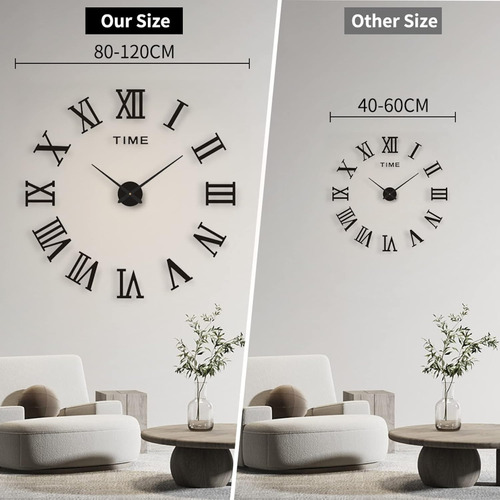 Reloj De Pared 3d Moderno De Cuarzo Y Acrílico Nuevo Negro Negro