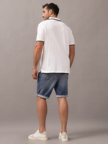 Polo Stretch Metal Button Blanco Calvin Klein