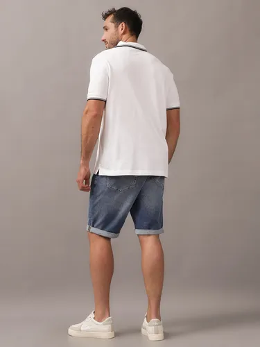 Polo Stretch Metal Button Blanco Calvin Klein