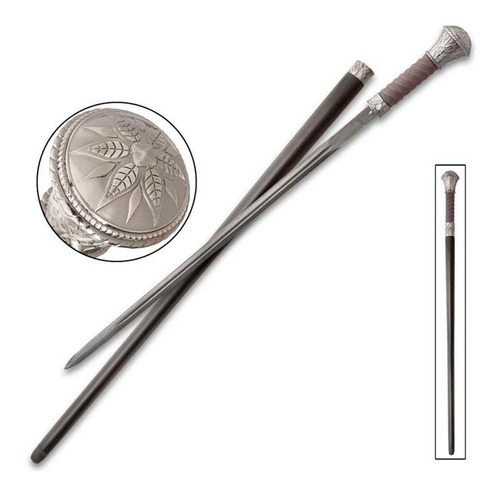 Bastón Con Espada Oculta Shikoto Damascus Fantasy Negro