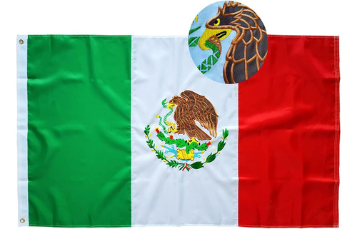 Bandera De México, Bandera Mexicana, 3 X 5 Pies, Bordada, Do