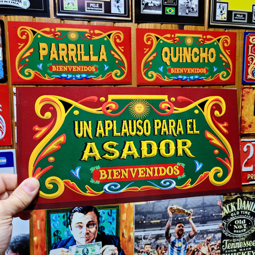 Cartel Un Aplauso Para El Asador Filete Porteño En Chapa 