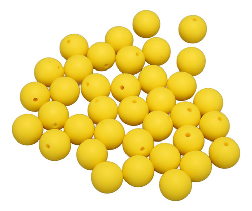 Perlas De Silicona Amarillas A Granel, 105 Unidades, 15 Mm,