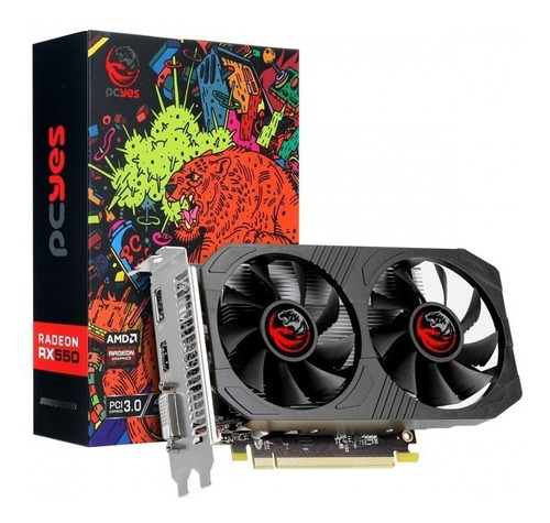 Imagem 1 de 2 de Placa de vídeo AMD Pcyes Radeon RX 500 Series RX 550 PJRX550DR5128B 4GB