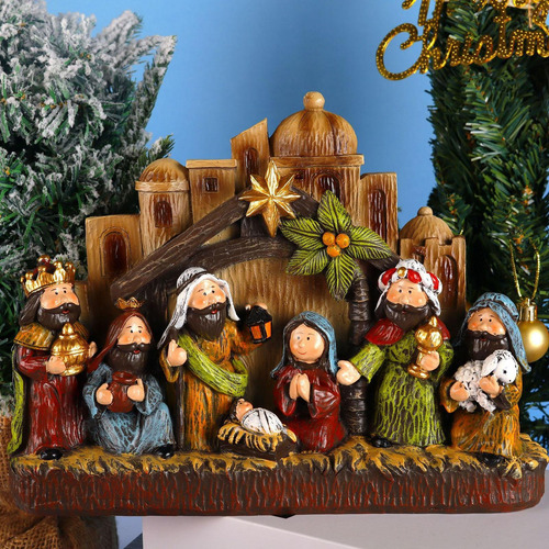 Belén Navideño Iluminado En Miniatura, Regalo De Navidad,
