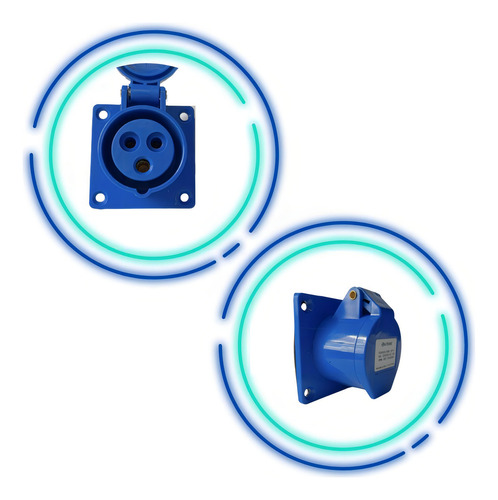 Tomada Embutir Azul 2 P + T 16 A 220/250v 6h Ip44 Altronic