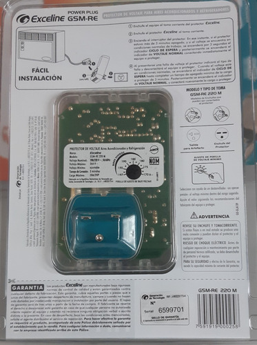 Imagen 2 de 2 de Protector De Voltaje Aire Acondicionado Exceline 220v