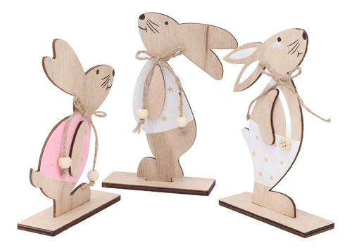 Adornos De Madera Con Forma De Conejo De Pascua Para Fiestas