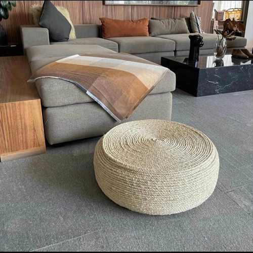 Puff Tatami Otomano De Meditación Fibras De Yute Henequén