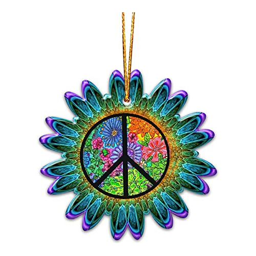 Adorno De Navidad Hippie Peace Sign Love, Decoraciones ...