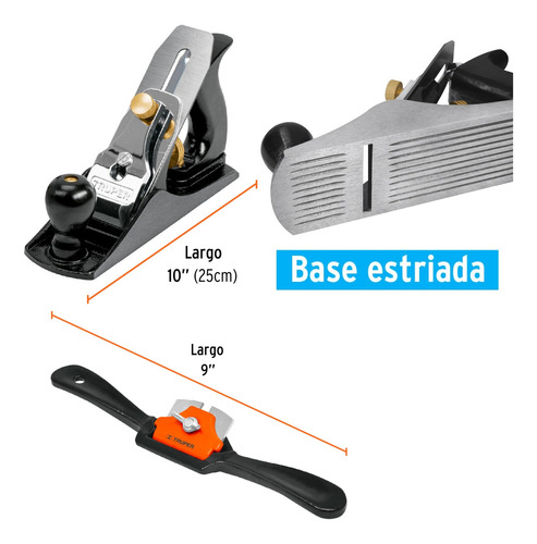 Combo Cepillo Carpintero Cuchilla De Vuelta Juego Formones