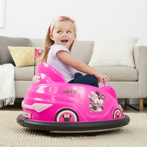 Carrito Chocón, Bumper Car Eléctrico Para Niños Minnie Mouse Color Rosa Chicle