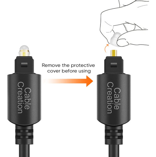 Cable De Audio Optico Digital Cablecreation De 6 Pies, Fi...