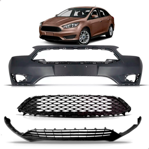 Parachoque Para Ford Focus 2016 Até 2019 Grade E Spoiler