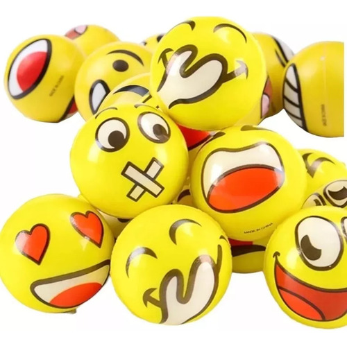 24 Pelotas Emoji Antiestres De Esponja Suaves