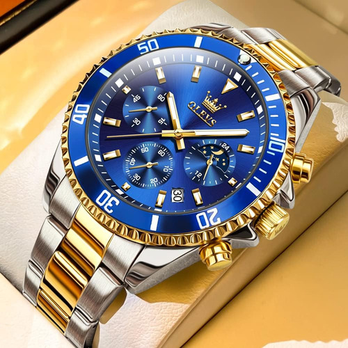Olevs Reloj Hombres Relojes De Lujo Para Hombres Reloj Azul