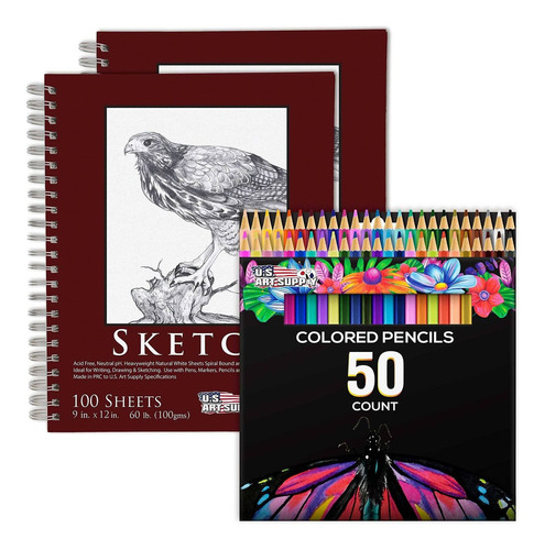 U.s. Art Supply Juego De 50 Lápices De Colores De Grado Arti