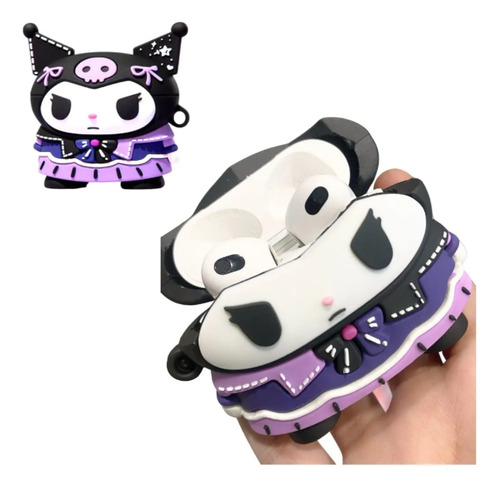 Funda Estuche Kawaii Para Airpods Pro2 Con Gancho Kuromi Cuerpo