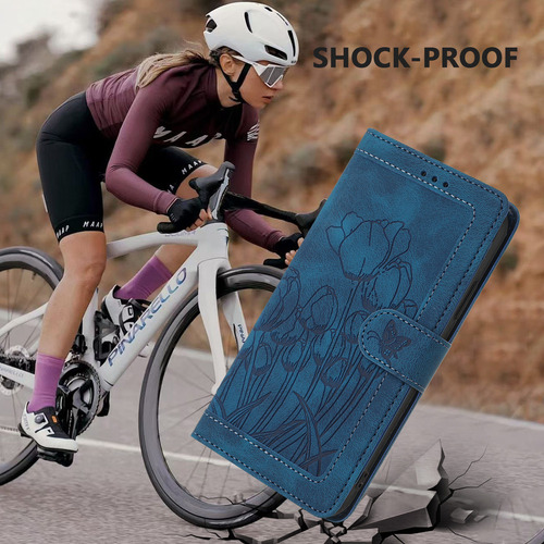 Funda De Piel Con Ranura Tipo Cartera Para Samsung Galaxy Serie A, Color Azul Yjh