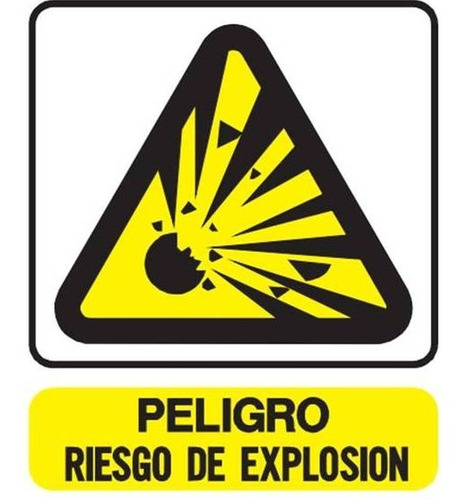 Cartel Peligro Riesgo De Explosión 40x45 Cm Señalización 