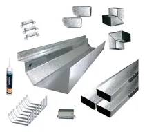 Comprar Zingueria Canaleta Americana Kit P\u002F 08 Mts Galv Con 1 Bajada
