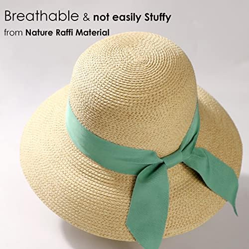 Sombrero De Paja Para La Playa Para Mujer, Ala Ancha, Upf De