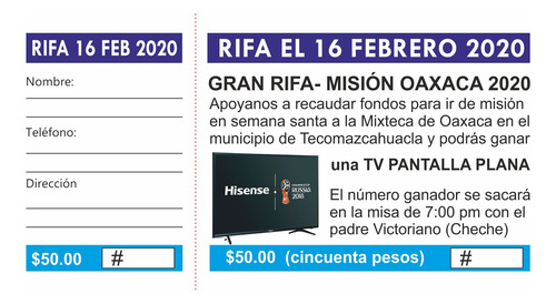 2000 Boletos Con Impresion De 5 Folios