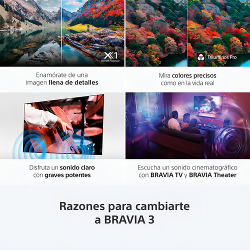 Televisor Sony K-75s30 Bravia 3 4k Hdr Processor X1 Google