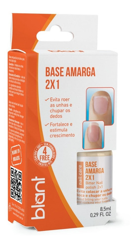 Kit 2 Base Amarga Inibidora Blant Parar De Roer Unhas Rápido
